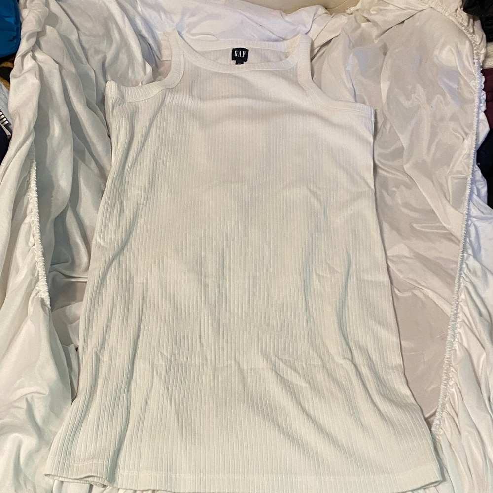 GAP Women's White Ribbed Tank Dress